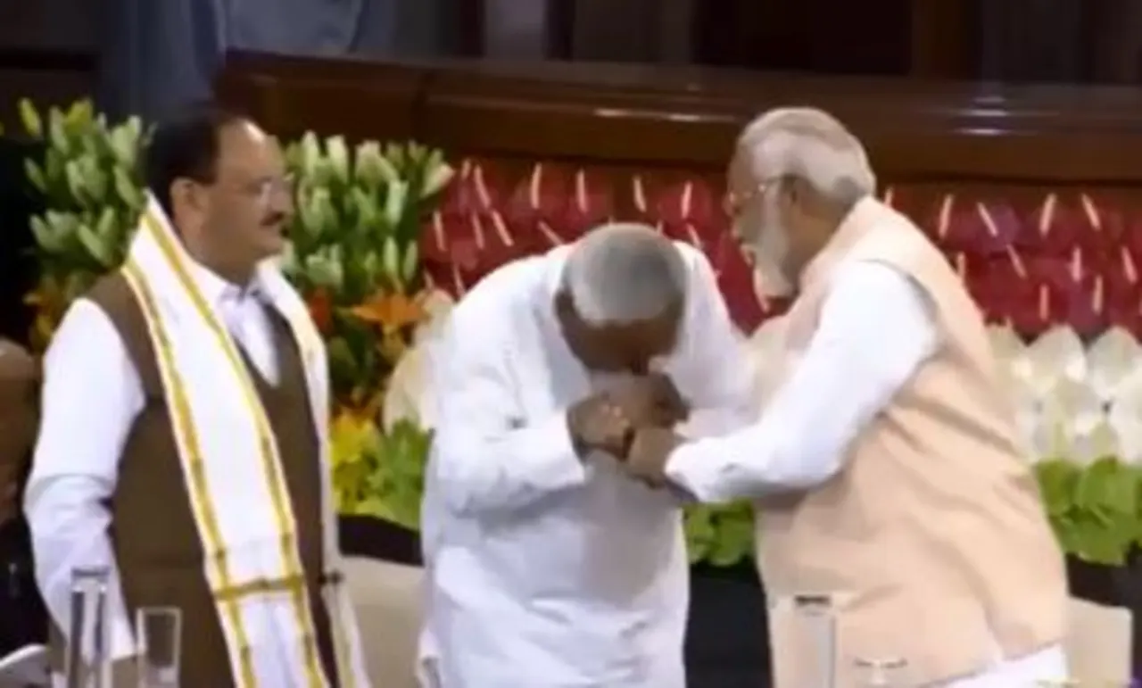 Why Nitish Kumar bow down at the feet of Narendra Modi